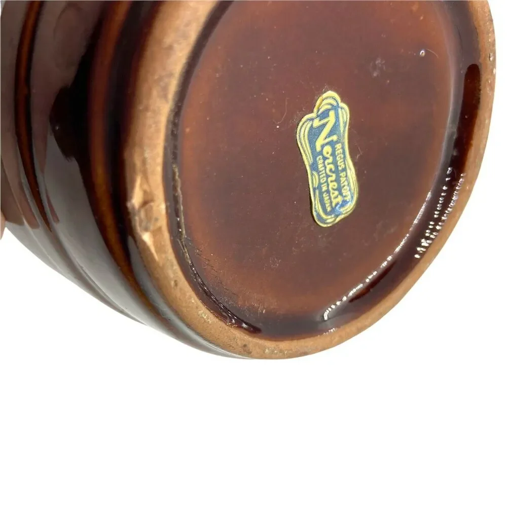 Potbelly Police Bobby Little Vase Vintage Norcrest Brown Tan Ceramic 6" - Picture 6 of 9